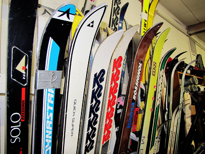 Skis at the ERC Community Warehouse